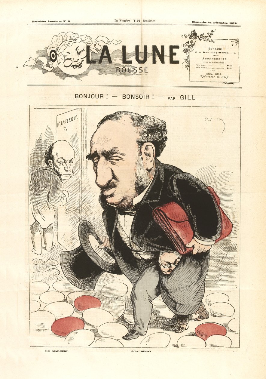 André Gill - Witaj! Dobry wieczór! - Czerwony Księżyc (24 grudnia 1876) autorstwa Andre Gill