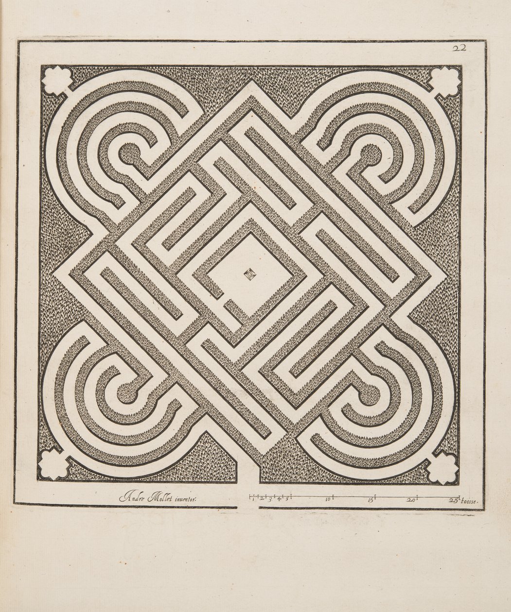 Projekt dla Parter, z Theater des Plans et Jardinages, wyd. 1652 (rycina) autorstwa André Mollet