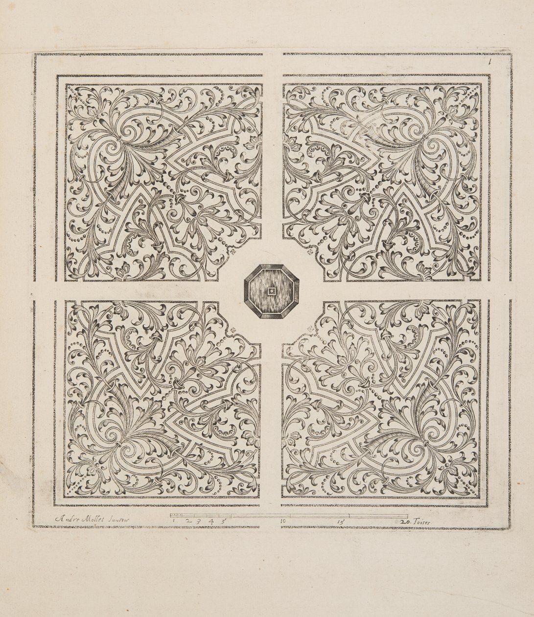 Projekt dla Parter, z Theater des Plans et Jardinages, wyd. 1652 (rycina) autorstwa André Mollet