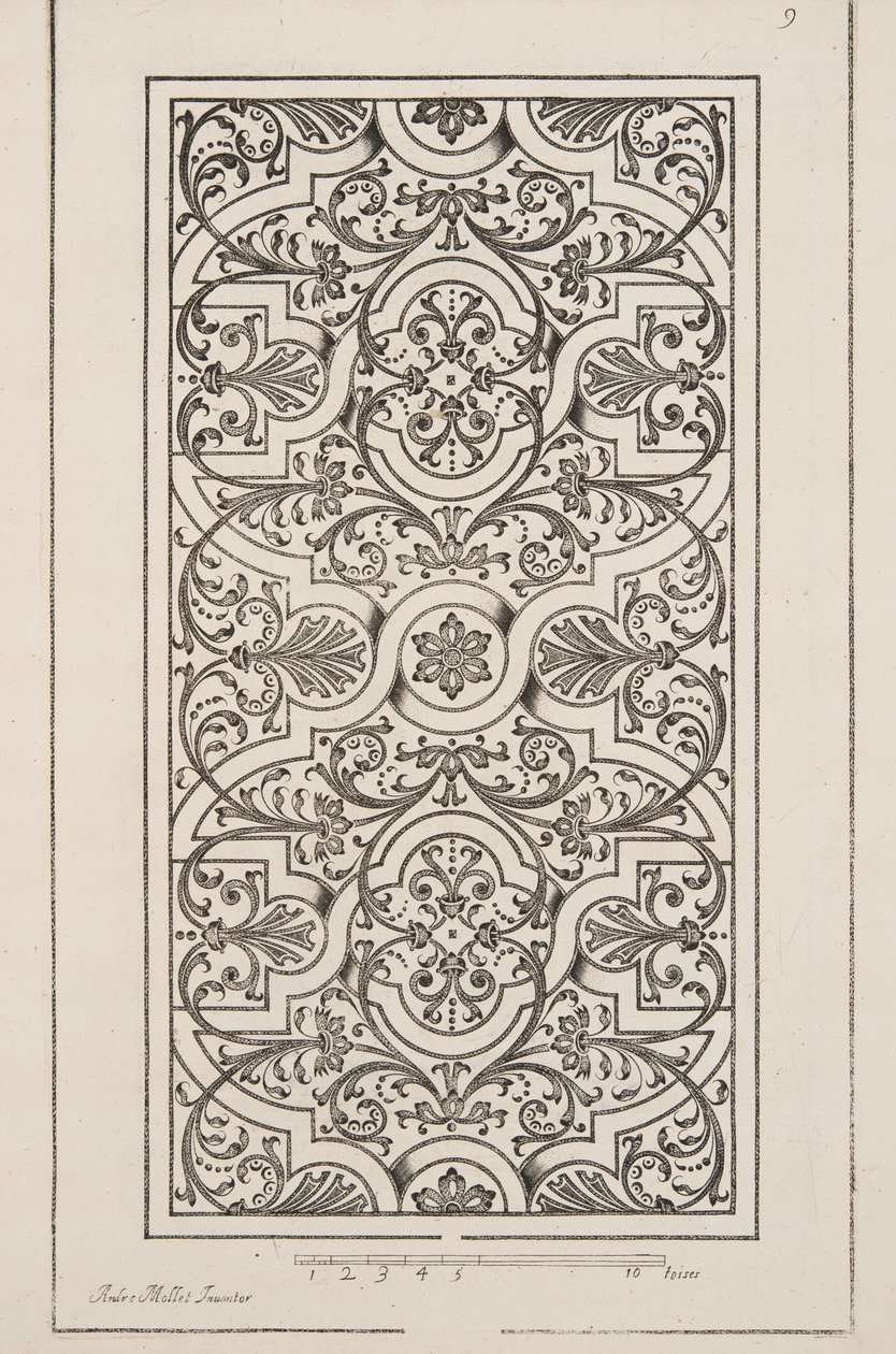 Projekt dla Parter, z Theater des Plans et Jardinages, wyd. 1652 (rycina) autorstwa André Mollet