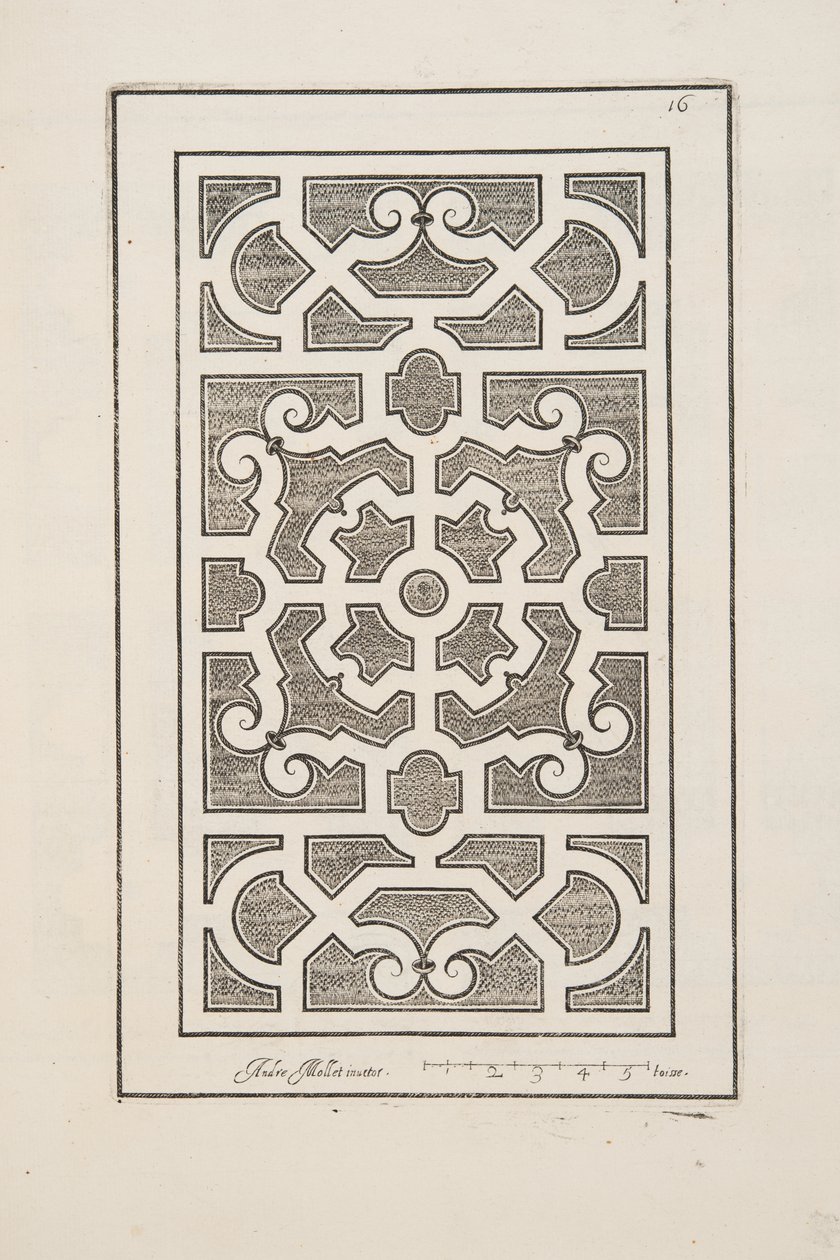 Projekt dla Parter, z Theater des Plans et Jardinages, wyd. 1652 (rycina) autorstwa André Mollet