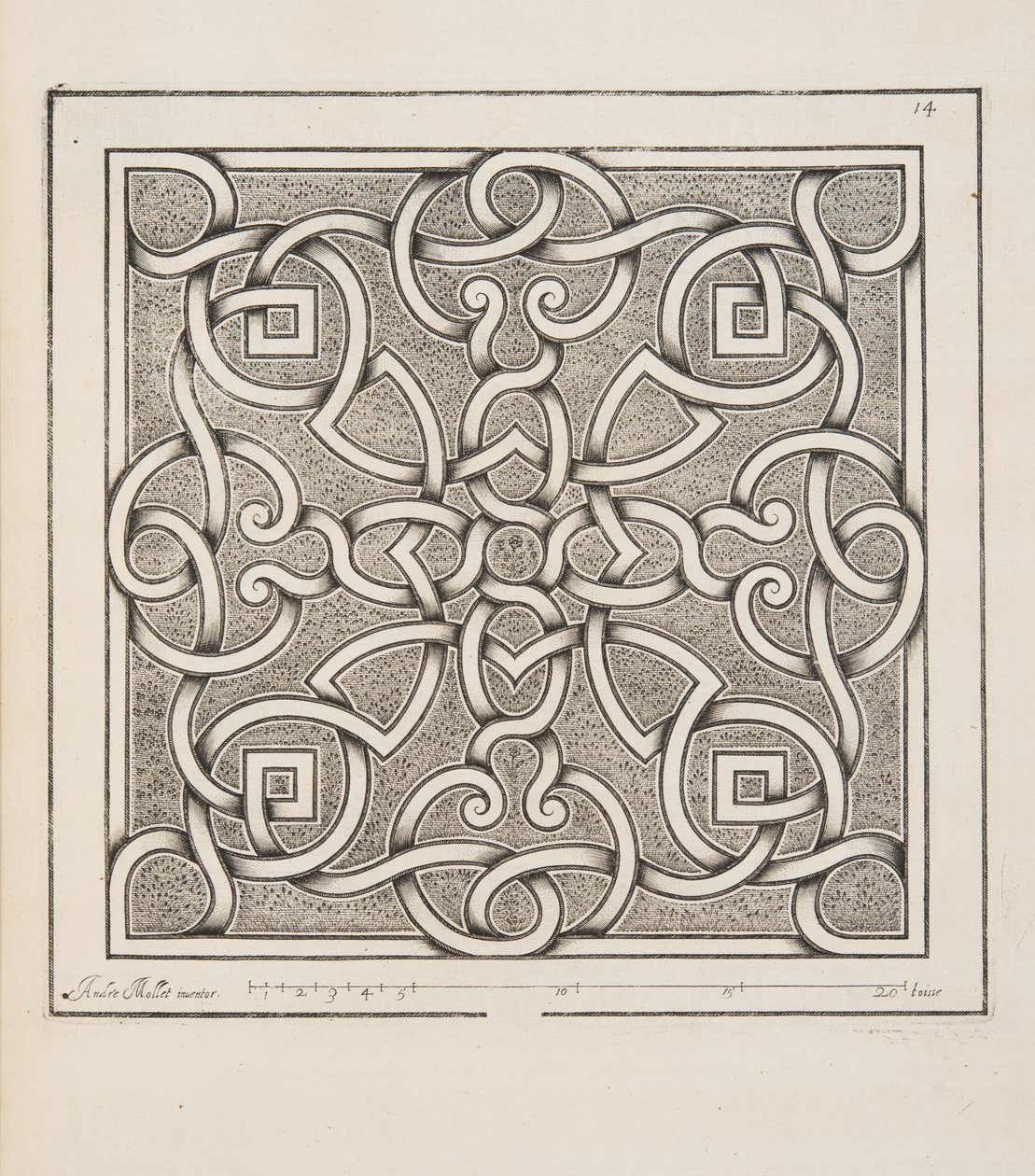 Projekt dla Parter, z Theater des Plans et Jardinages, wyd. 1652 autorstwa André Mollet