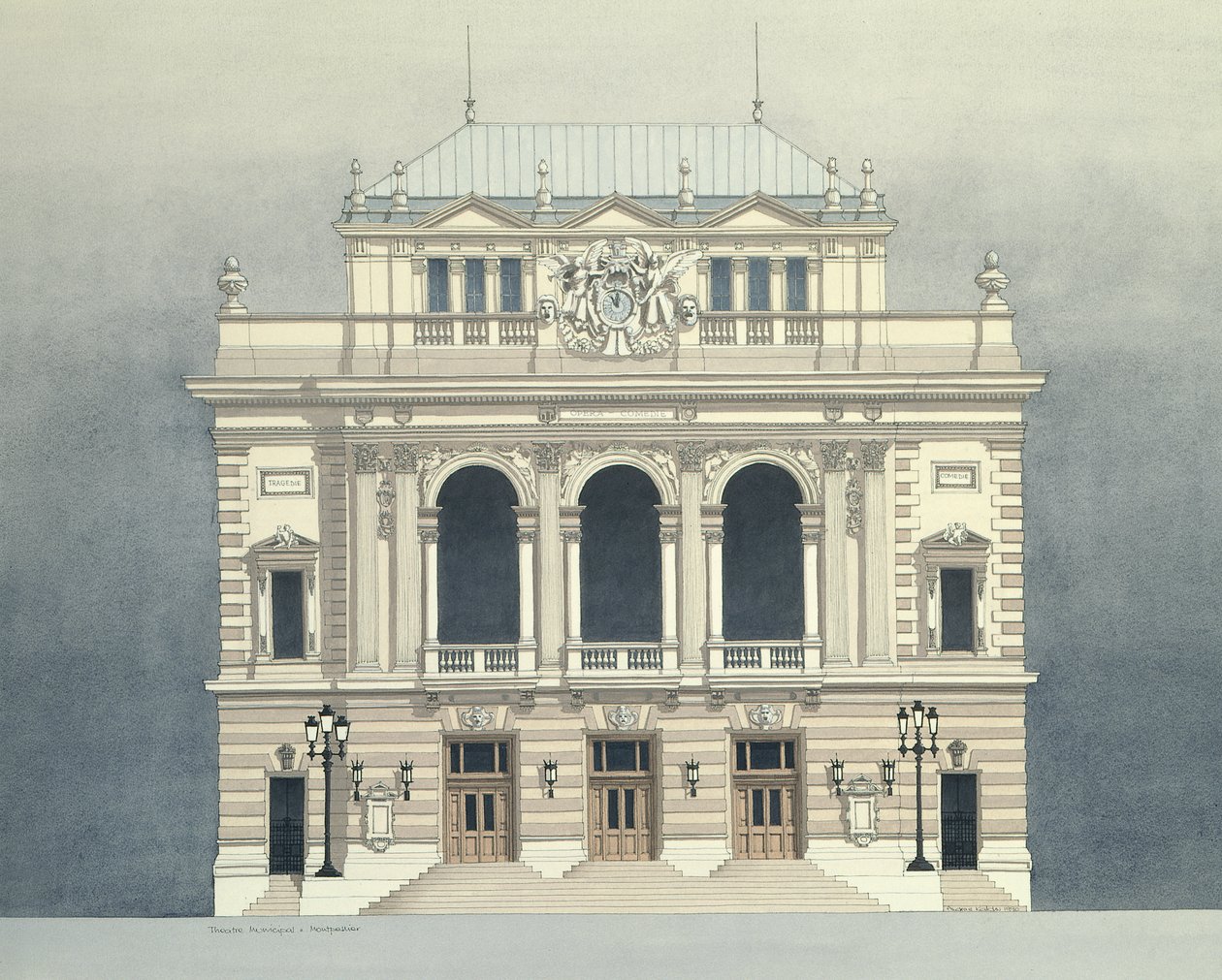 Opera Montpellier, Francja autorstwa Andras Kaldor