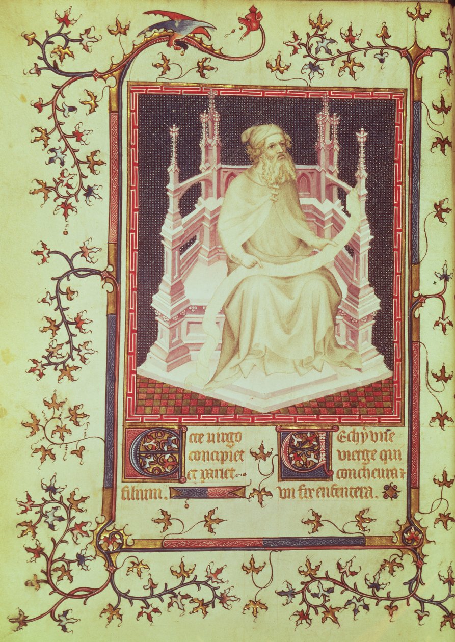 Pani Fr 13091 f.11v Prorok Izajasz, z Psałterza Jana, księcia Berry, c.1386 autorstwa Andre Beauneveu