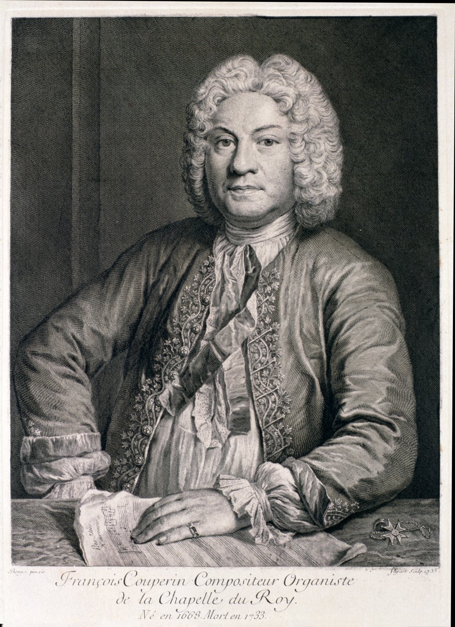 Francois Couperin (1668-1733) wygrawerowany przez Flipart autorstwa Andre Bouys