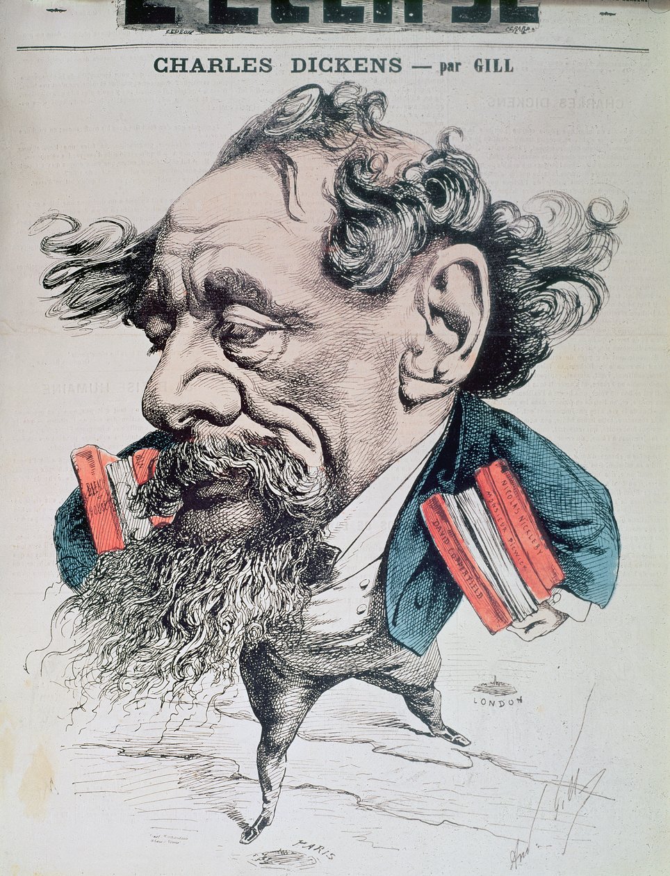 Charles Dickens na kanale La Manche, ilustracja z okładki „L