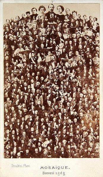 Osobowości II Cesarstwa, ok. 1860 (fotomontaż w sepii) autorstwa Andre Adolphe Eugene Disderi