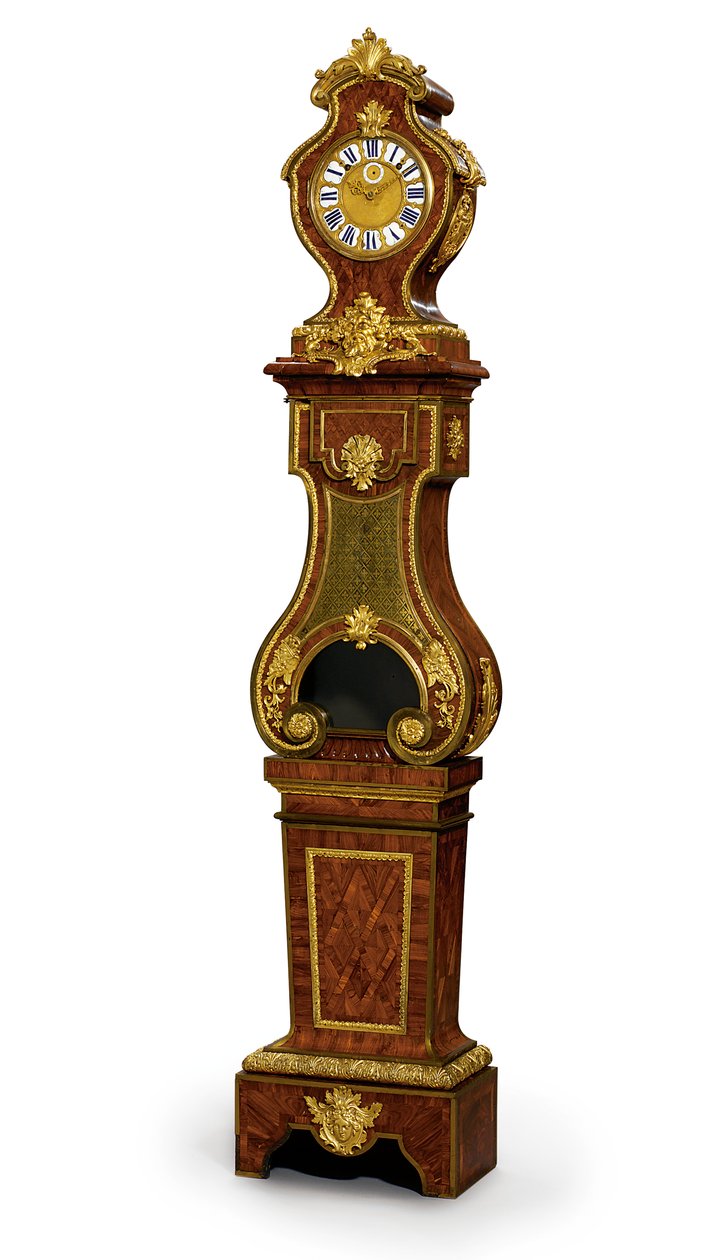 Regencja ćwierć uderzający regulator, mechanizm Thureta, ok. 1720 (oprawa ormolu, inkrustowany mosiądzem Boulle róg barwiony na niebiesko i drewno królewskie) (patrz także 469018) autorstwa Andre Charles (attr. to) Boulle