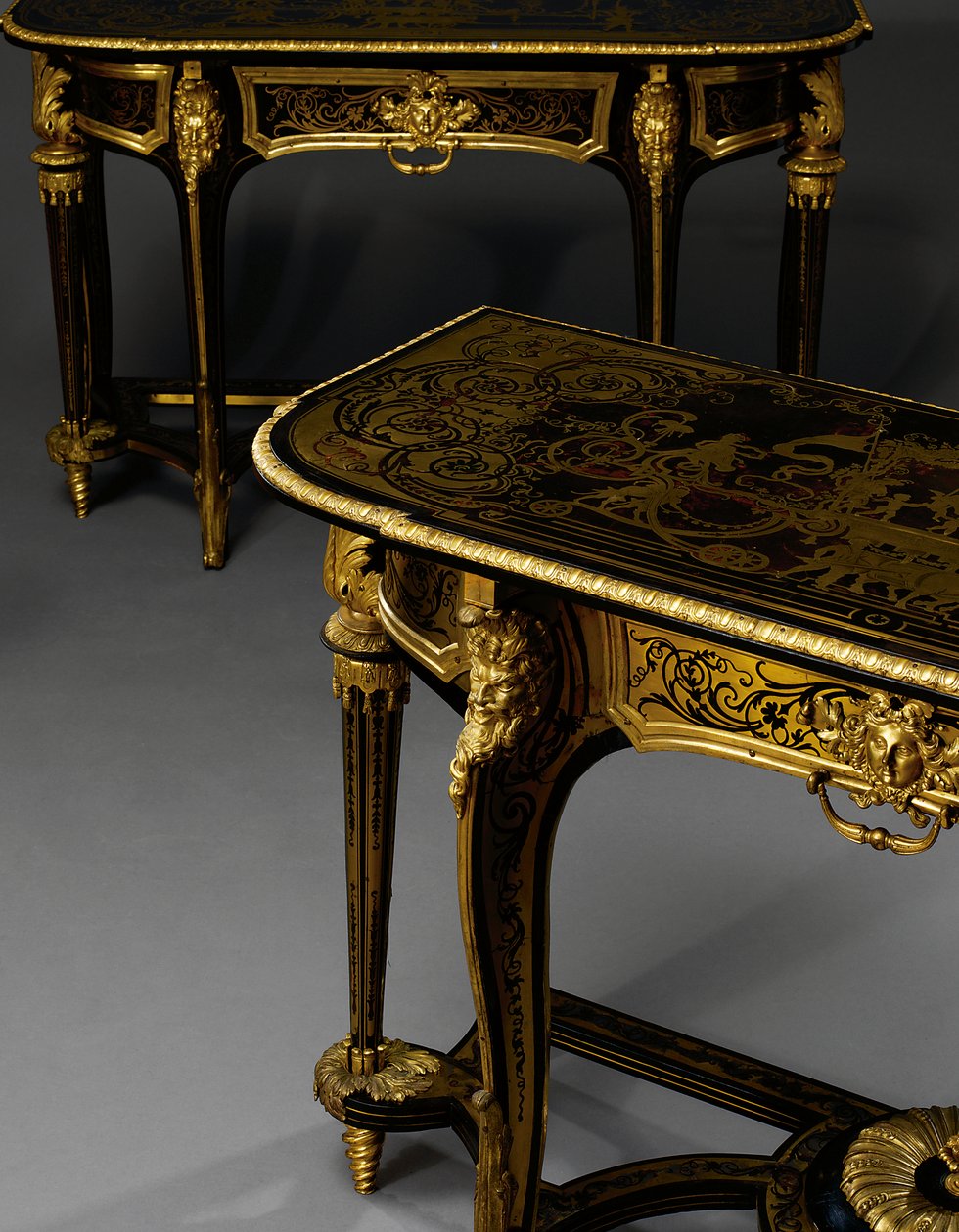 Dopasowana para stołów na molo w stylu Ludwika XIV, ok. 1710 autorstwa Andre Charles Boulle