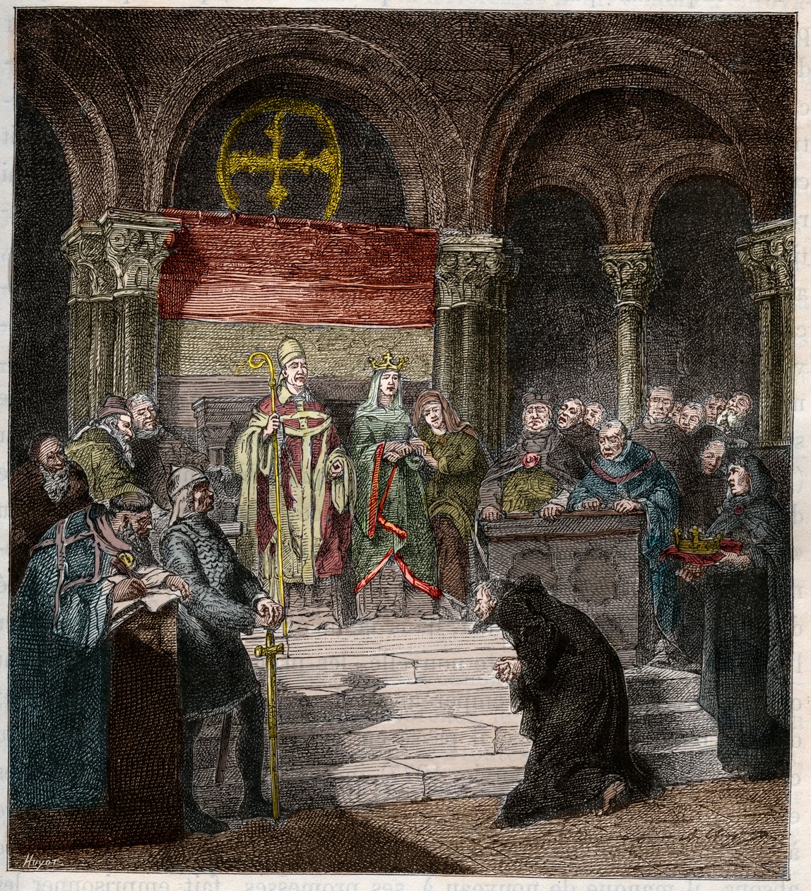 Cesarz Henryk IV (1050-1106) u stóp papieża Grzegorza VII (1020-85) autorstwa Andre Cluysenaar