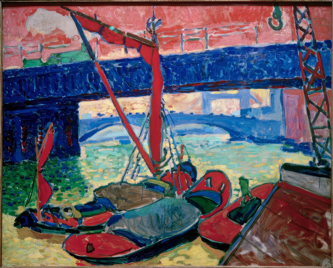 Łodzie na Tamizie (most Southwark) autorstwa Andre Derain