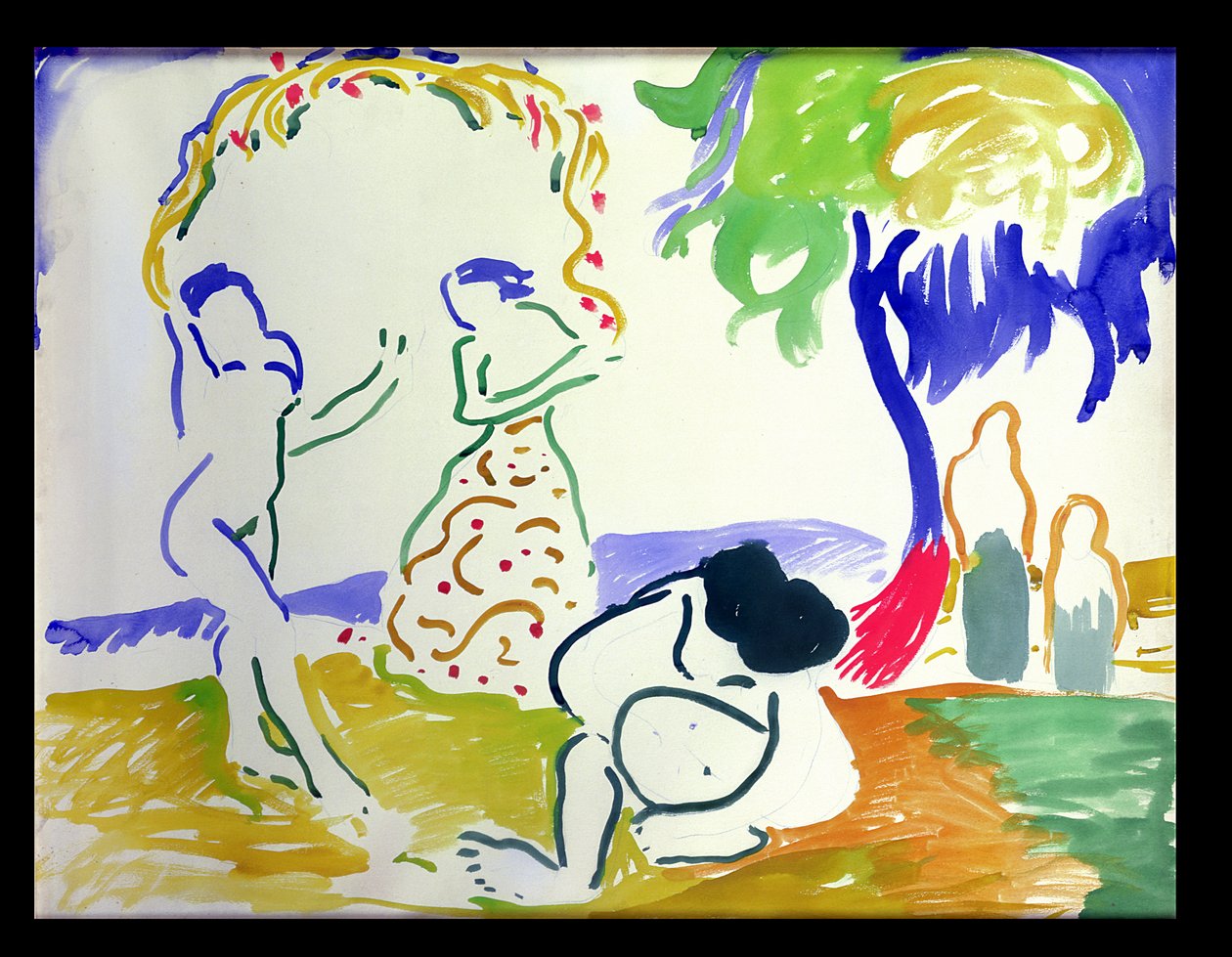 Kąpiący się, ok. 1905 (akwarela na papierze) autorstwa Andre Derain