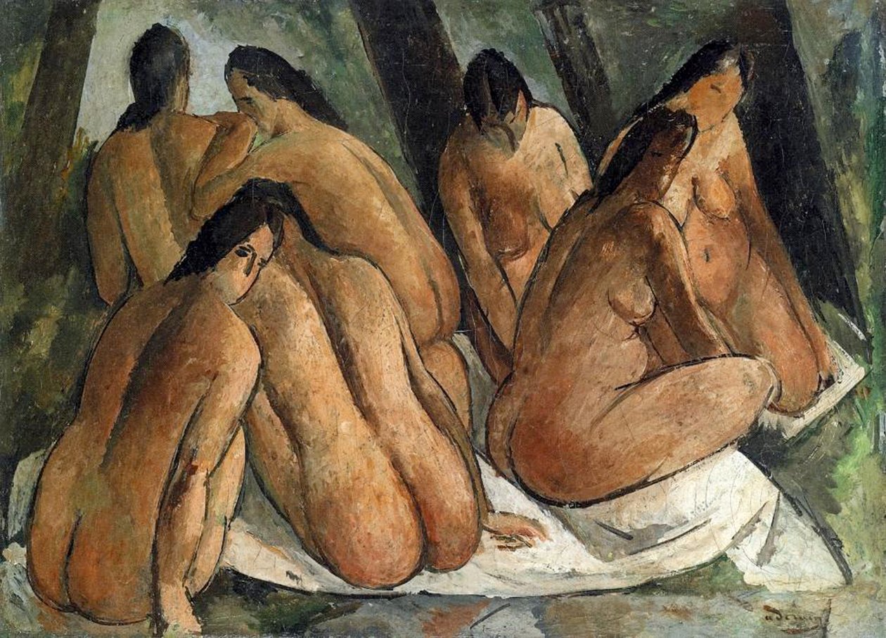 Kąpiący się, ok. 1908-09 (olej na płótnie) autorstwa Andre Derain
