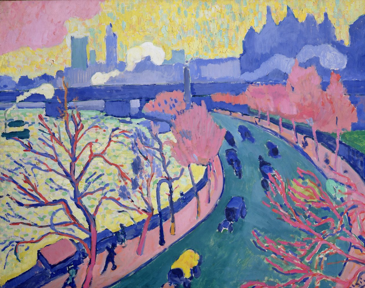Charing Cross Bridge, ok. 1906 (olej na płótnie) autorstwa Andre Derain