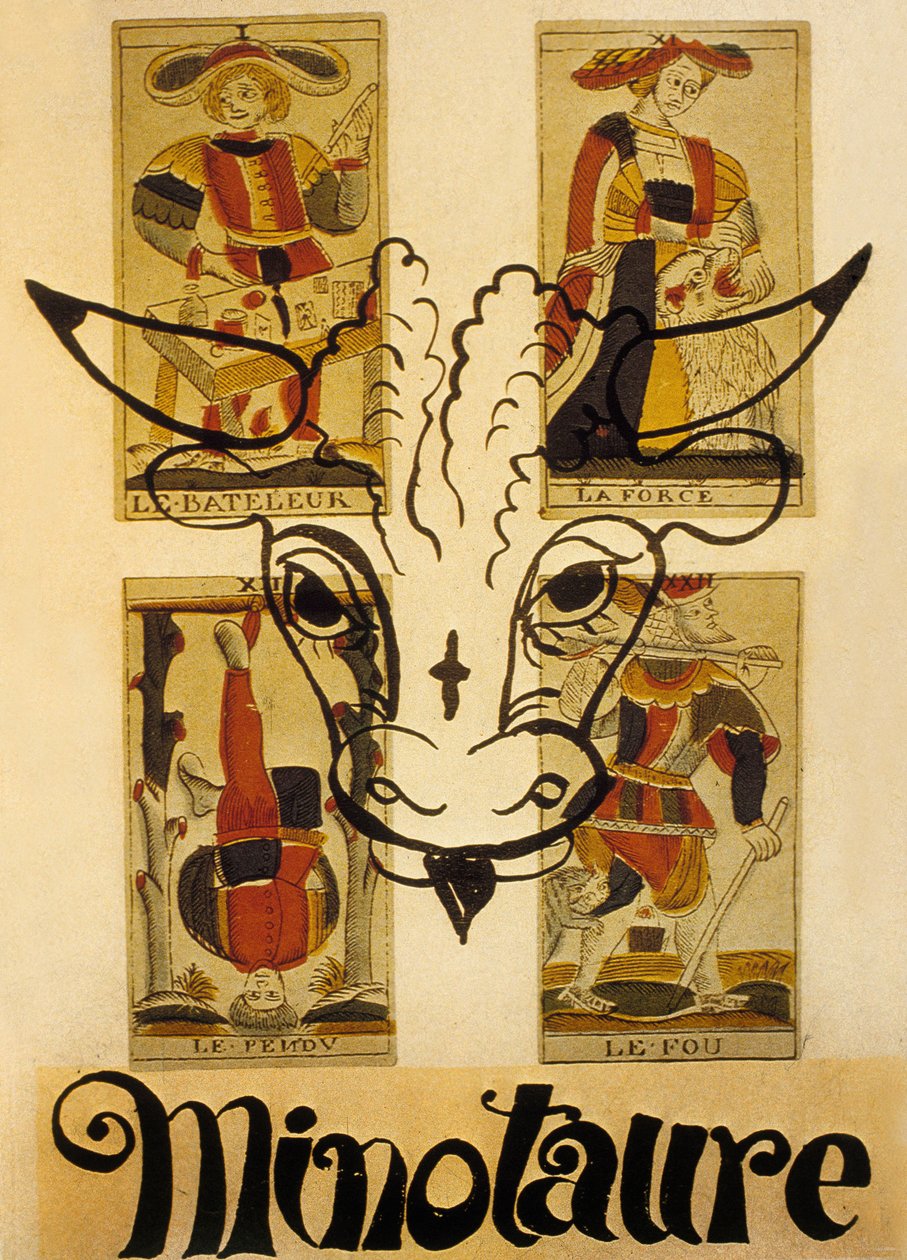 Okładka francuskiego magazynu surrealistycznego "Minotaure" autorstwa Andre Derain