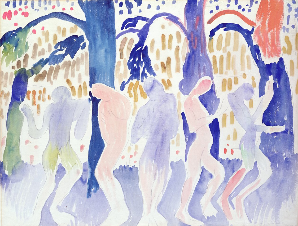 Pięć aktów, ok. 1904-05 (akwarela na papierze) autorstwa Andre Derain