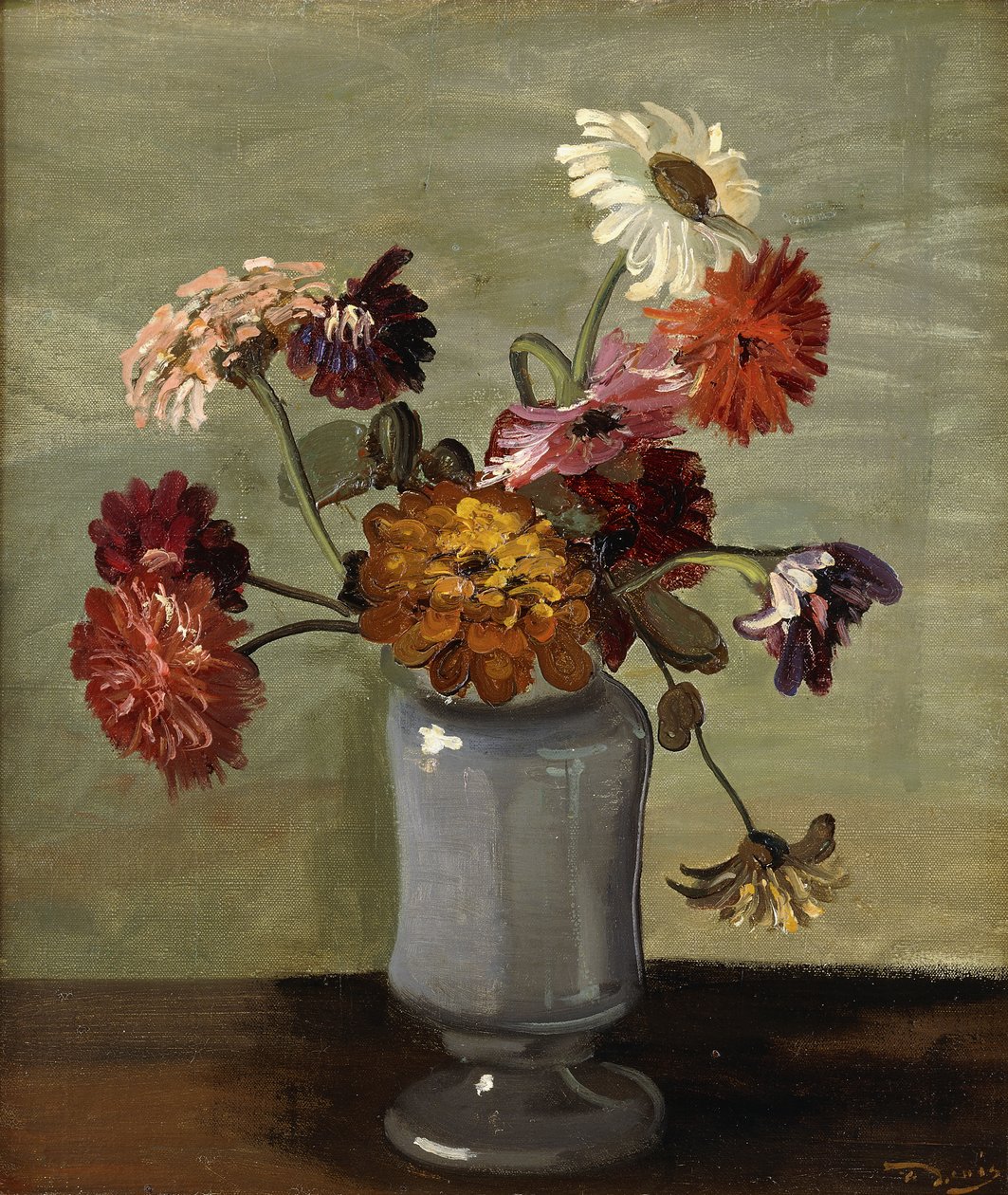 Kwiaty w wazonie (olej na płótnie) autorstwa Andre Derain