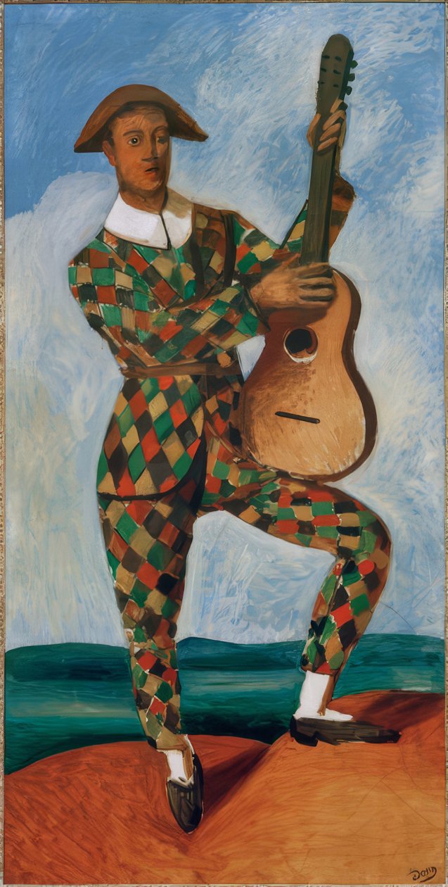 Harlequin z gitarą autorstwa Andre Derain