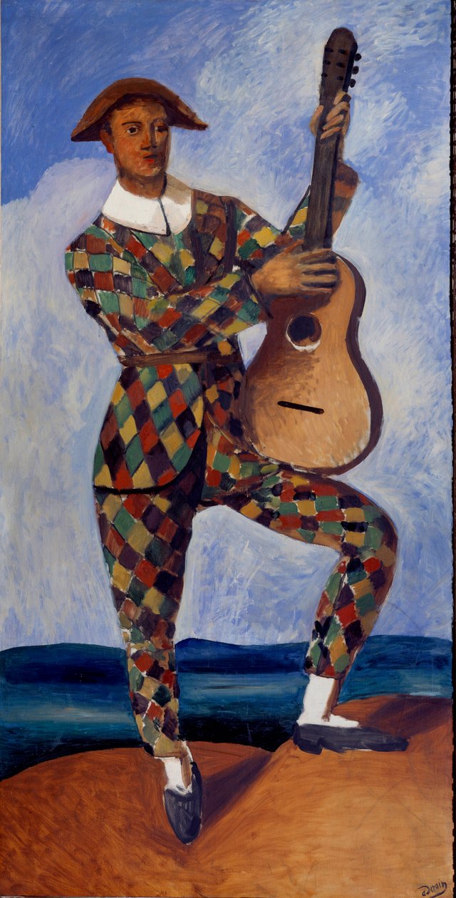 Harlequin z gitarą autorstwa Andre Derain