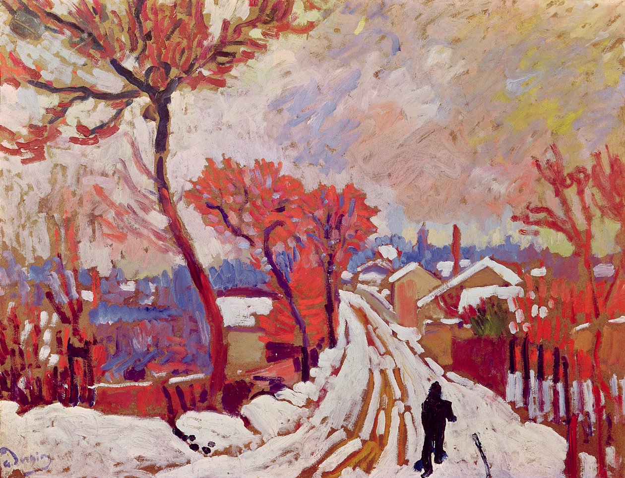 Krajobraz w śniegu autorstwa Andre Derain