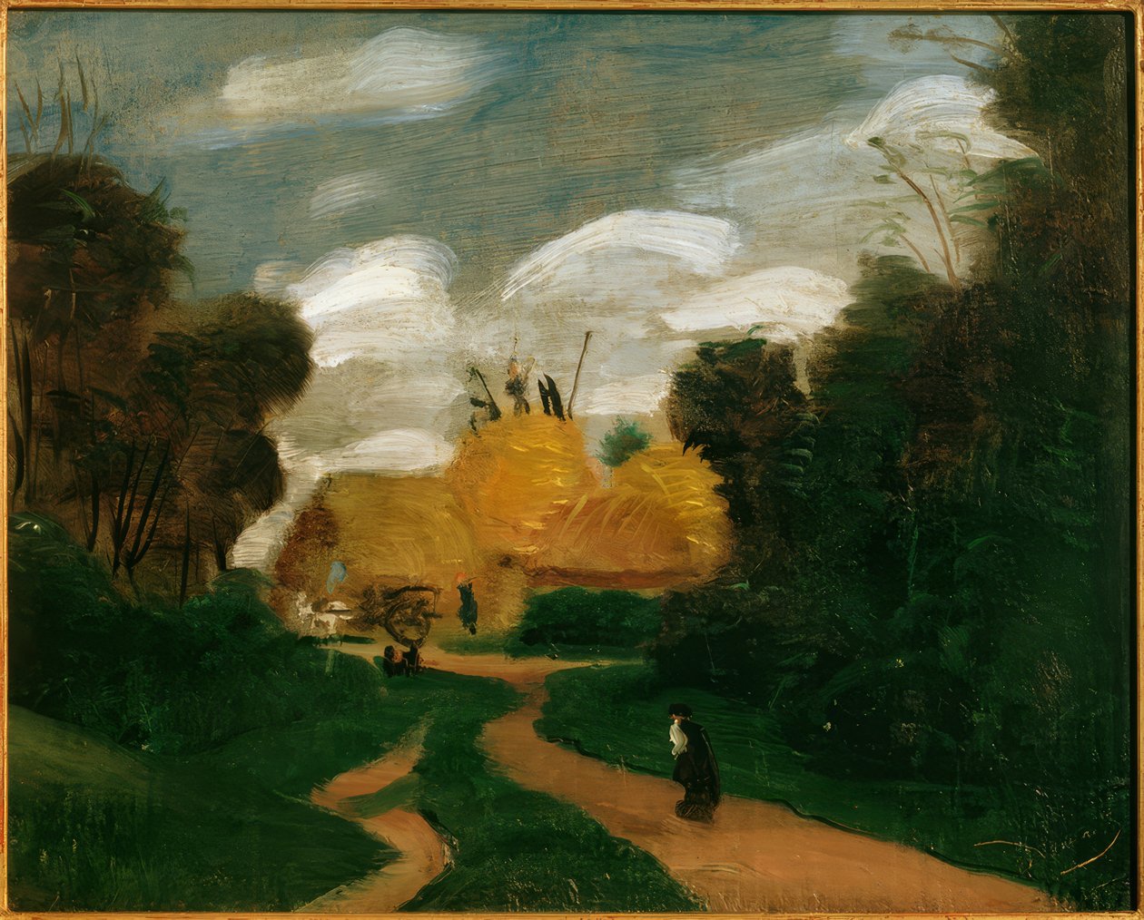 Krajobraz w regionie Ile-de-France / Stogi siana autorstwa Andre Derain