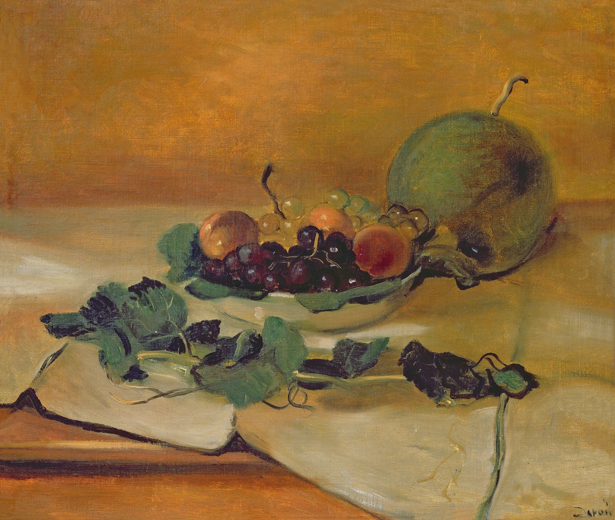 Melon i owoce, ok. 1927 (olej na płótnie) autorstwa Andre Derain