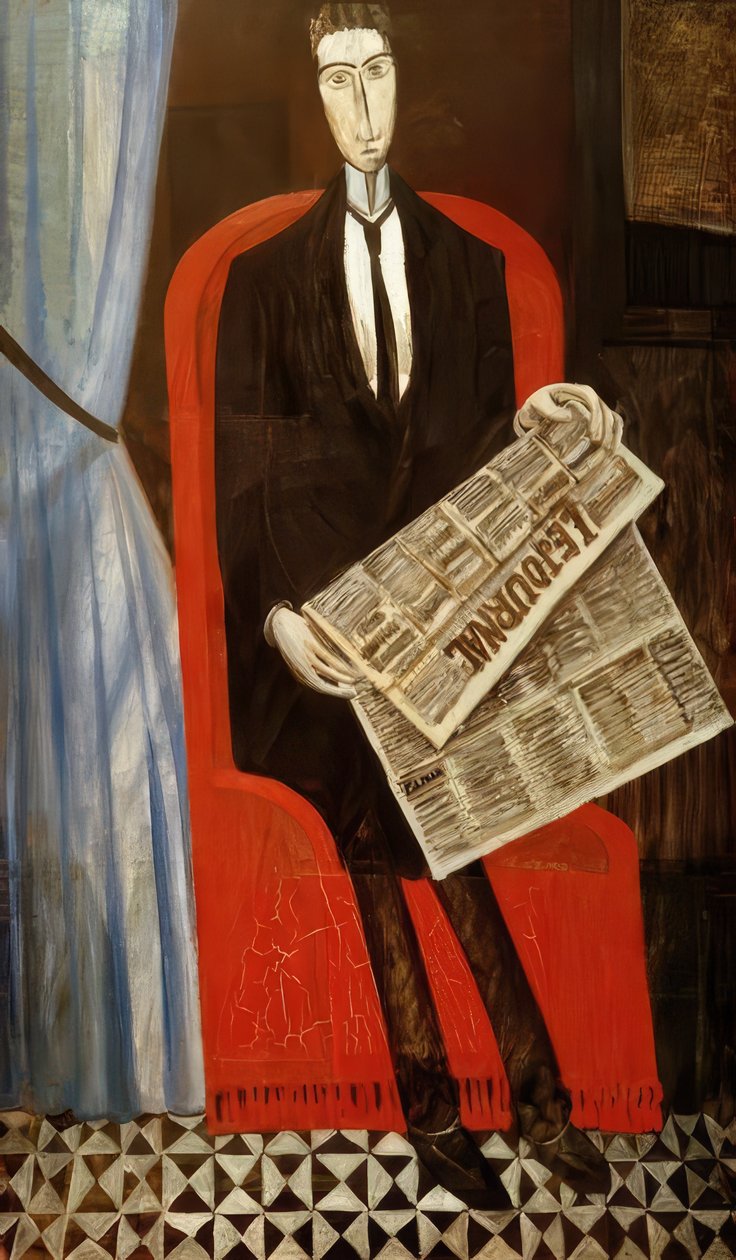 Portret mężczyzny nieznanego gazecie autorstwa Andre Derain