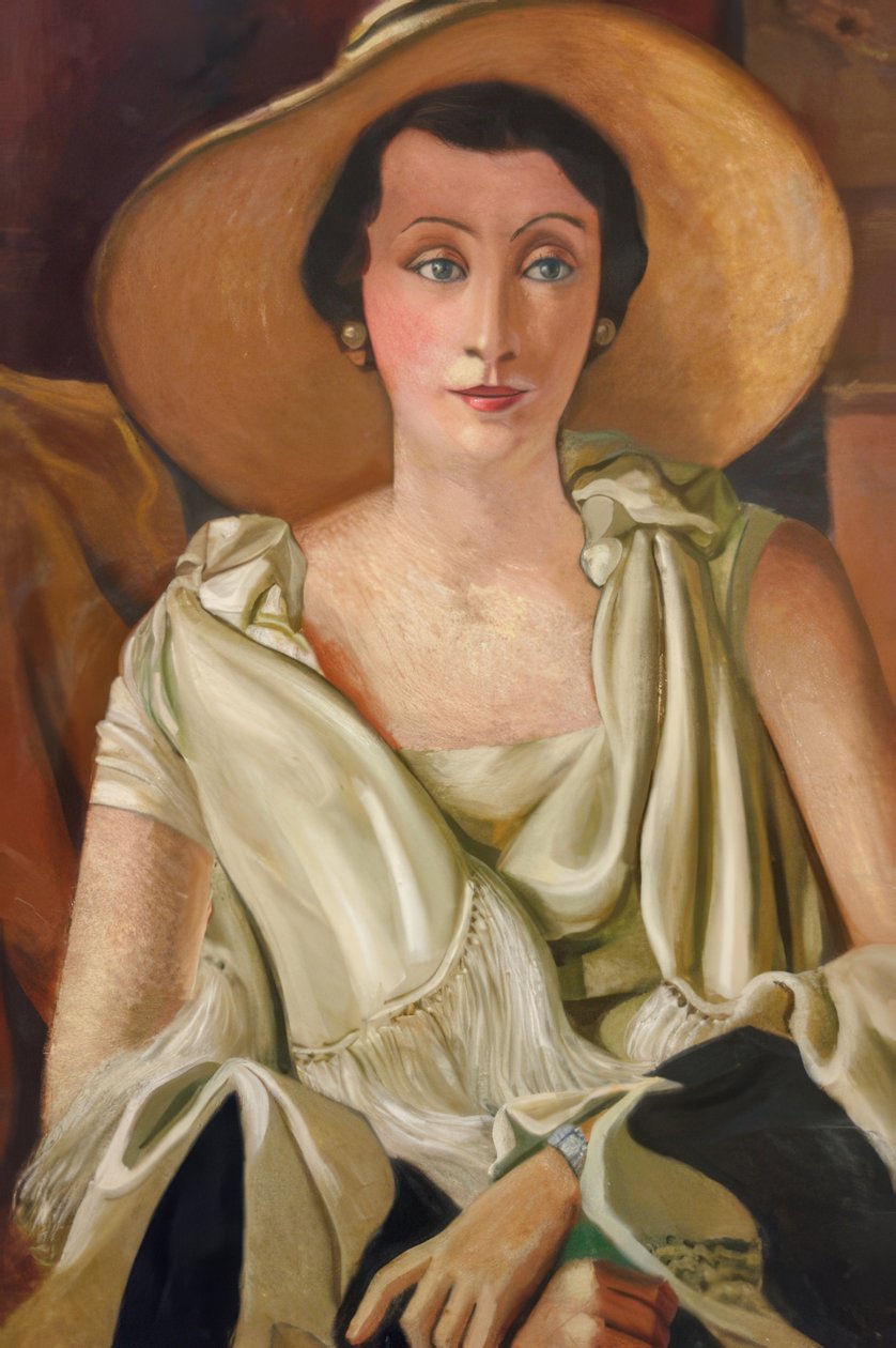 Portret Madame Paul Guillaume w dużym kapeluszu autorstwa Andre Derain