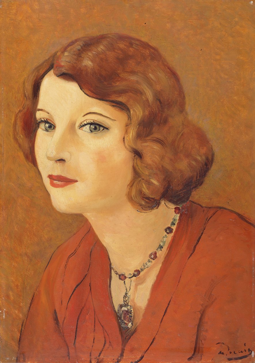 Portret Madame van Leer, ok. 1929 (olej na płycie) autorstwa Andre Derain