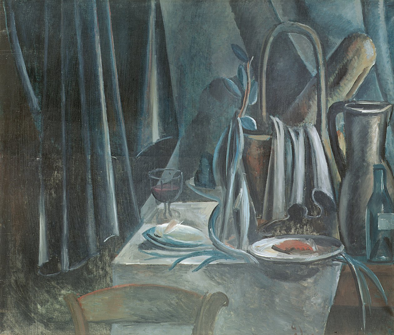 Martwa natura z koszem na chleb, dzbanem i kieliszkiem do wina autorstwa Andre Derain