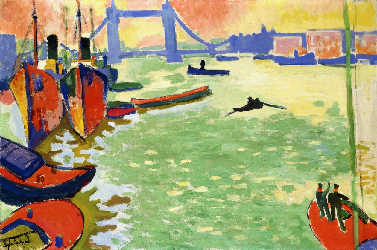 Tamiza i Tower Bridge; La Tamise et Tower Bridge autorstwa Andre Derain