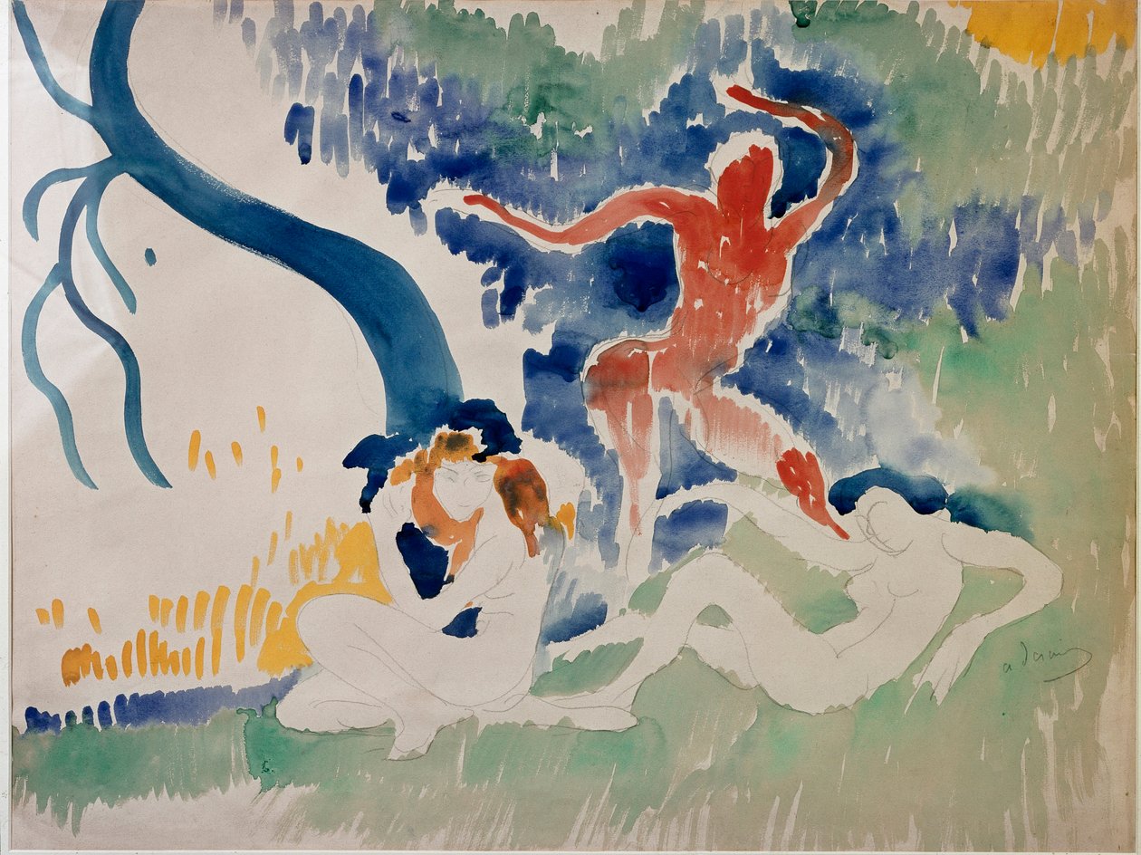 Trzy tancerki, XX wiek (akwarela) autorstwa Andre Derain
