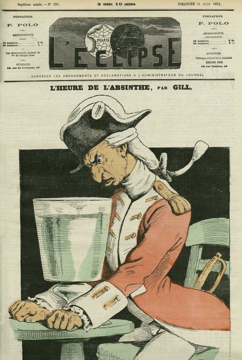 Absinthe hour, ilustracja do wiersza Gilla. Okładka w „” L