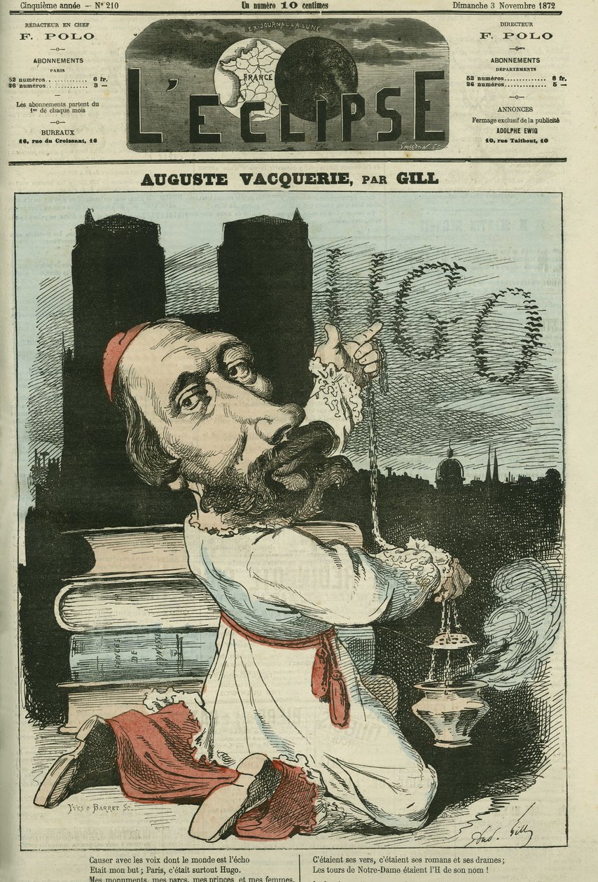 Auguste Vacquerie (1819-1895), francuski poeta, dramaturg i dziennikarz. Okładka w „” L