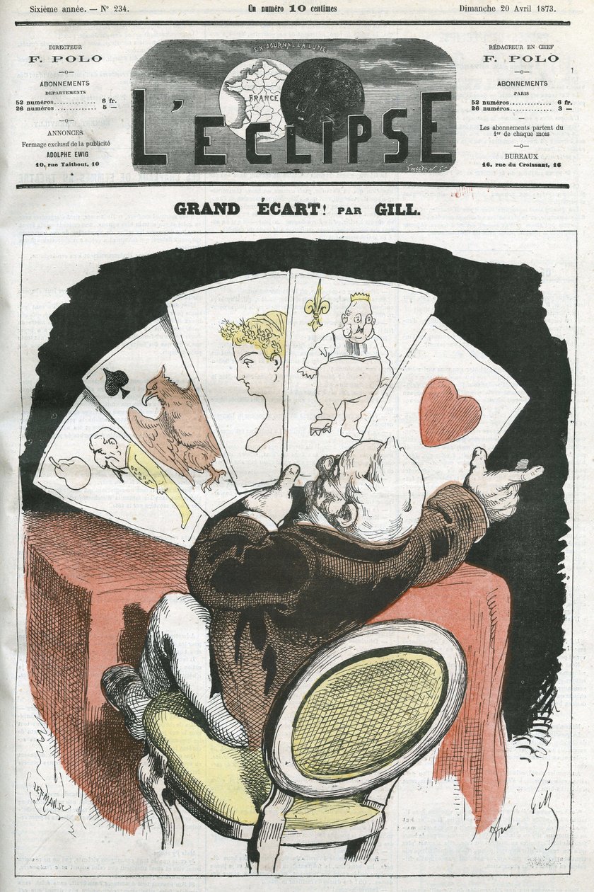Duży spread! , karykatura o rządzie prezydenta Adolphe Thiers (1797-1877). Okładka w „”L