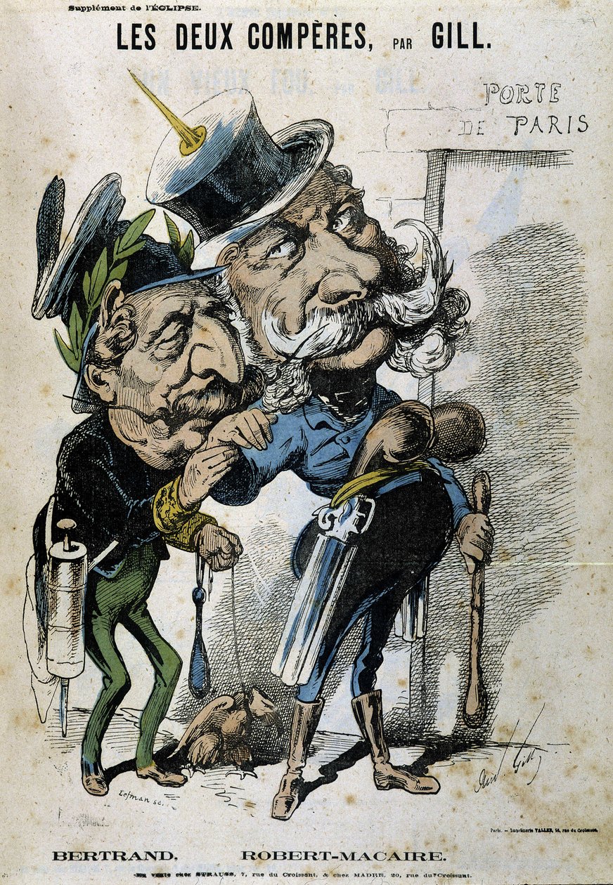 Karykatura o Napoleonie III i Bismarcku - autorstwa Gilla, w „”L