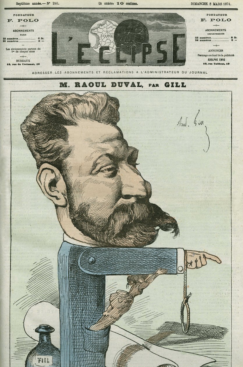 Karykatura Fernanda Raoul-Duvala (Fernand Raoul Duval autorstwa Andre Gill