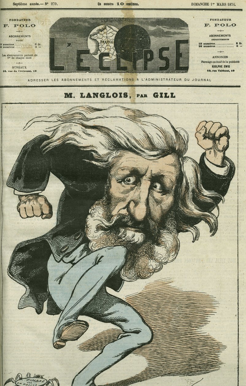 Karykatura Jean-Charlesa Langloisa (Jean Charles Langlois autorstwa Andre Gill