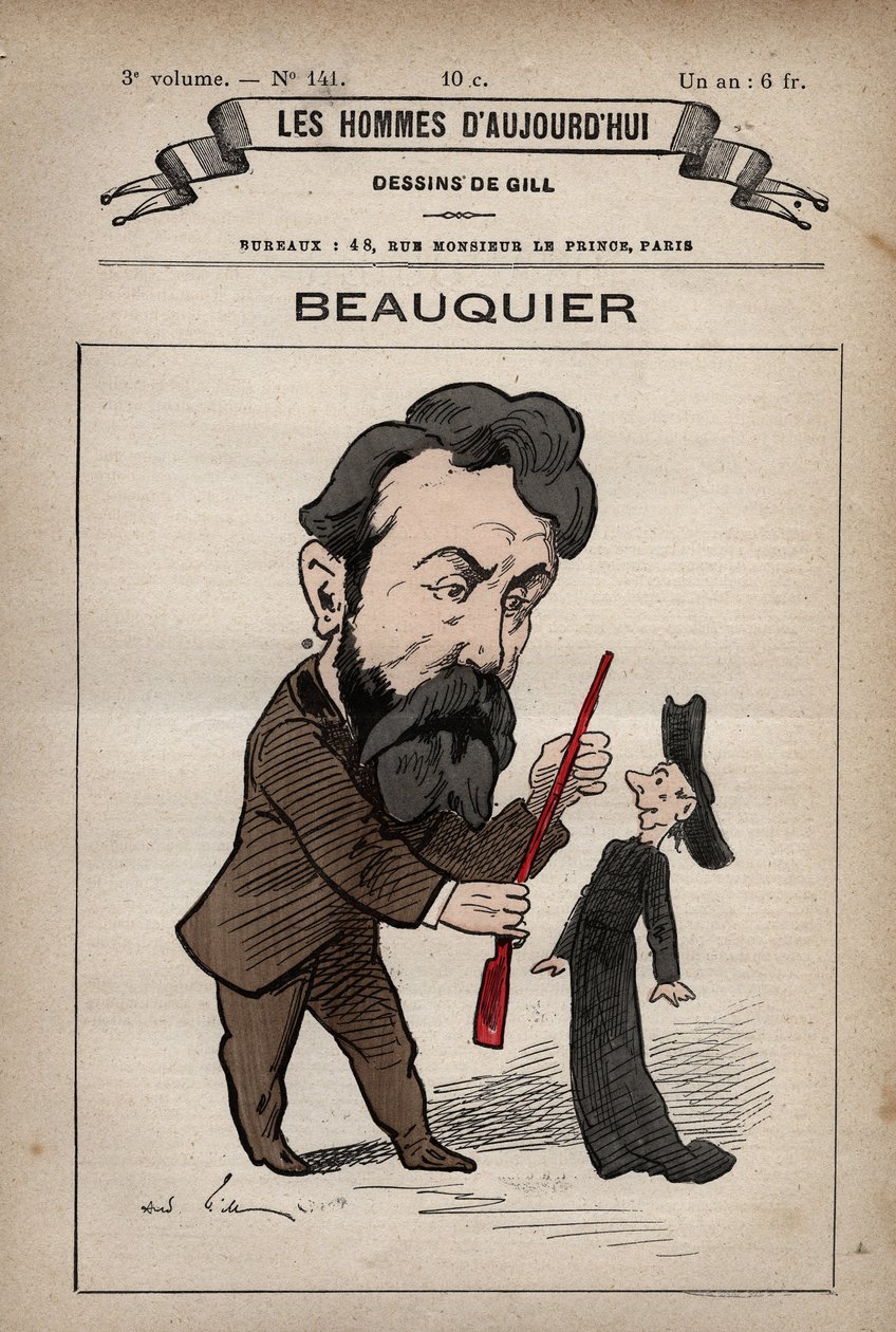 Karykatura Charlesa Beauquiera francuskiego polityka 1833 - 1916 z 