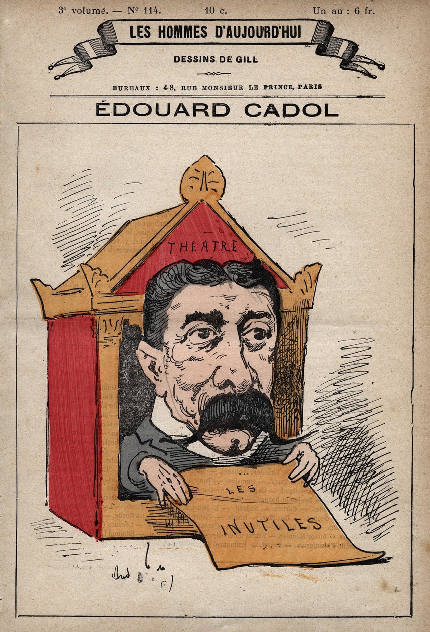 Rysunek Edwarda Cadola (1831-1898) angielskiego powieściopisarza z „Les Hommes d