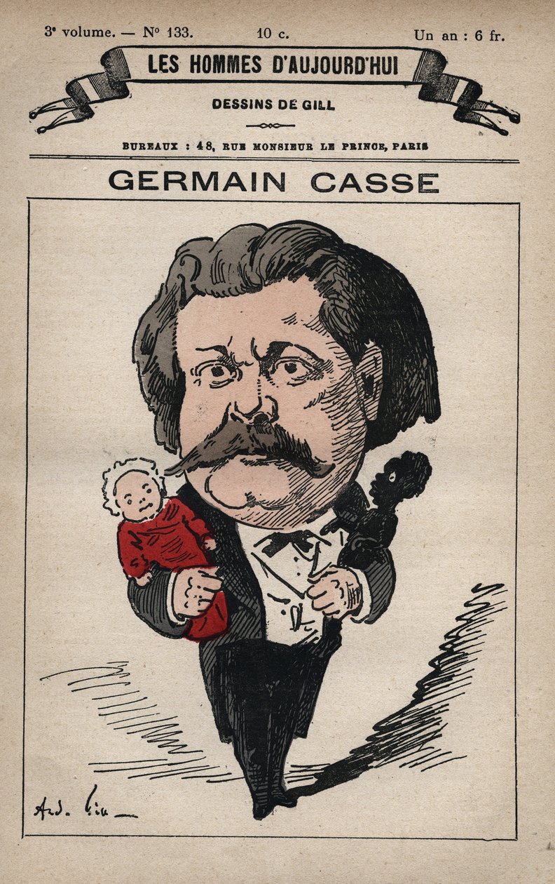 Karykatura Germaina Casse (1837-1900) francuskiego polityka, z „Les Hommes d