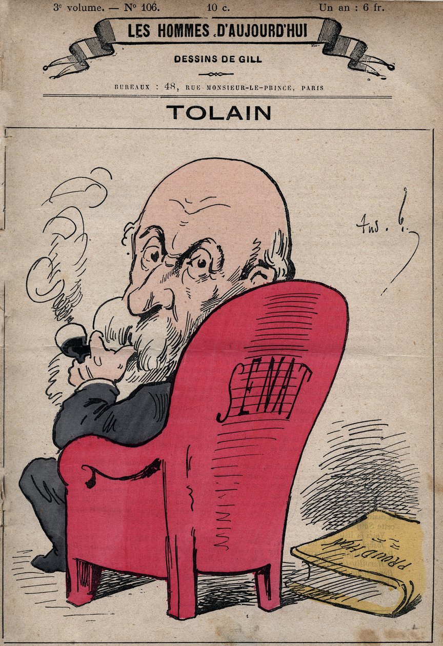 Karykatura Henri Louisa Tolaina (1828-1897), francuskiego polityka, z „Les Hommes d