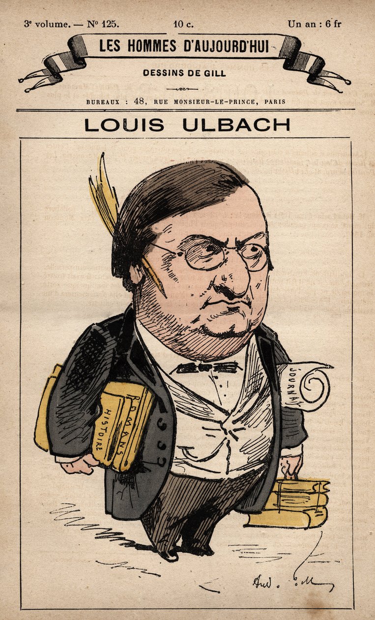 Karykatura Louisa Ulbacha (1822-1889) z „Człowieków dzisiejszych” 1779 - 1880 przez Andre Gilla (1840-1885) autorstwa Andre Gill