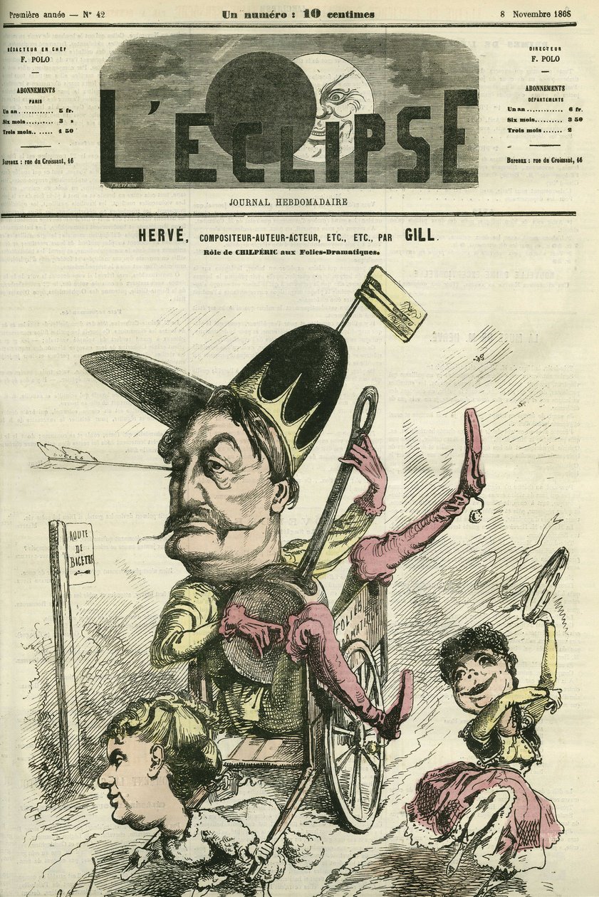 Florimond Ronger dit Herve (1825-1892), francuski kompozytor, pisarz, aktor, gra rolę Chilperica w Theatre des Folies-Dramatiques. Okładka w „” L