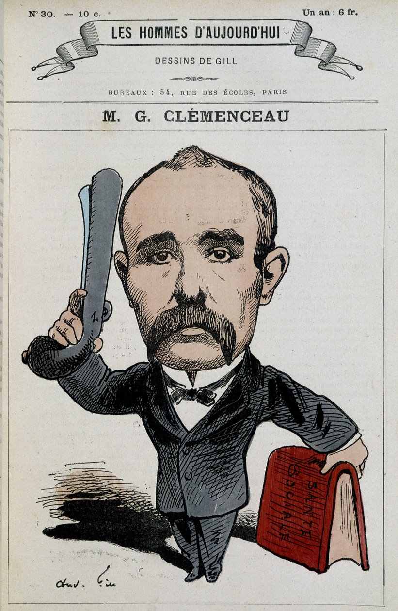 Georges Clémenceau - autorstwa Gilla, w „Mężczyznach dnia dzisiejszego” autorstwa Andre Gill
