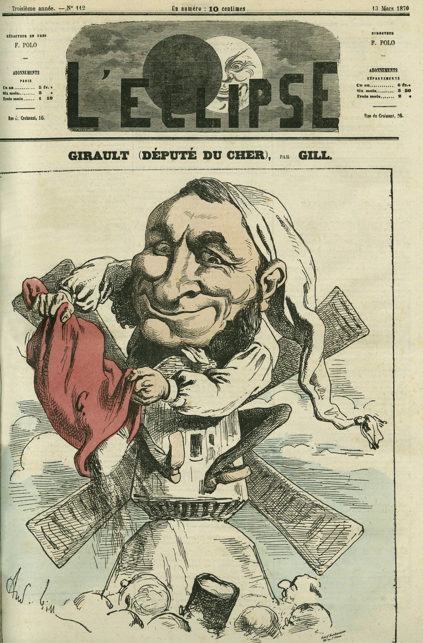 Jean Girault (1825-1909), francuski młynarz i polityk. Okładka w „” L