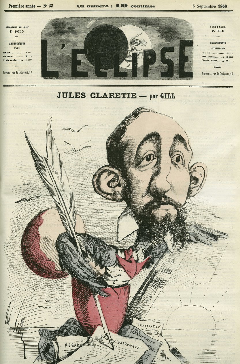 Jules Claretie (1840-1913), francuski powieściopisarz, dramaturg i krytyk. Okładka w „” L