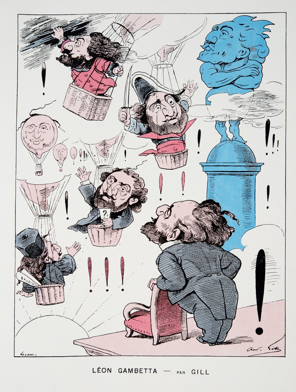 Leon Gambetta, z Historii III RP, t. I, Historia polityczna, wyd. 1933 (kolor lito) autorstwa Andre Gill