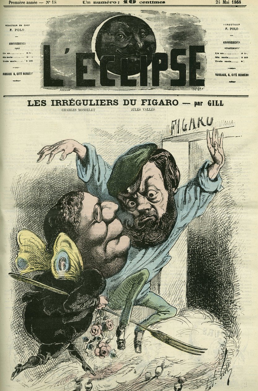 Les irreguliers du Figaro, wpisane do pamiętnika Charlesa Monseleta (1825-1888) i Julesa Vallesa (1832-1885). Okładka w „” L