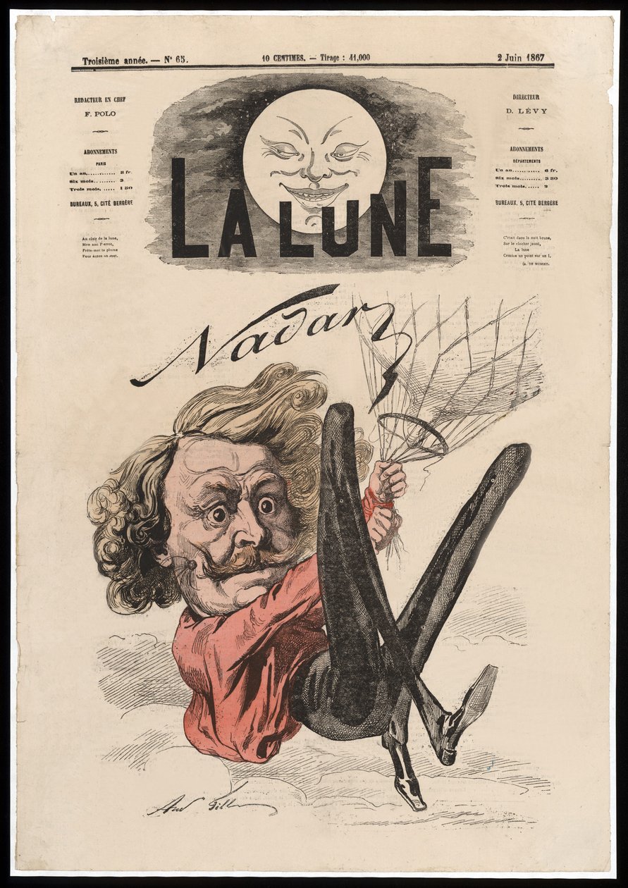 Nadara. Pub. 1867 (litografia kolorowa) autorstwa Andre Gill